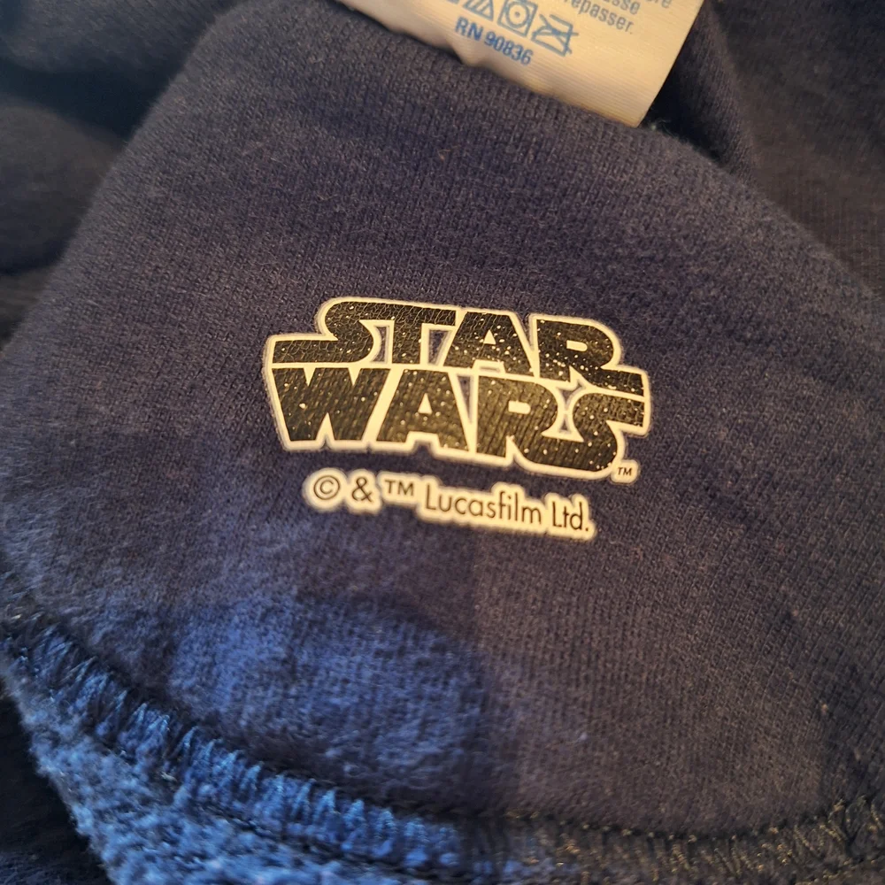 Star Wars 1977 Blue Hoodie Size L Very Good Condition Pocket Fandom Memorabelia